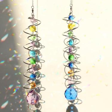 Imagem de Sun Catchers GWAHSA 47 cm Crystal Spiral Wind Spinner 2 unidades