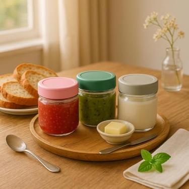 Imagem de Jogo 3 Potes Hermeticos Vidro Cores 300ml Vista Home