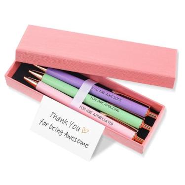 Imagem de XLIUAX Conjunto de presente de apreciação de caneta esferográfica, tinta preta, 1,0 mm, presentes motivacionais de agradecimento, para mulheres, empregadas, colegas, professores, escola, escritório