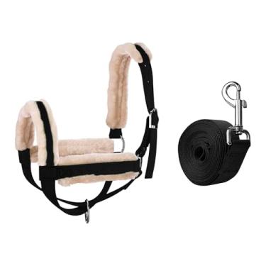 Imagem de Aymzbd Cabresto de Vaca com Corda de Guia, Barn Essential Supply, Acessórios Profissionais, Freio de Touro, Ajustável para, Touros, Animais, Cavalos, Black L