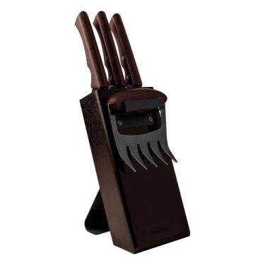 Imagem de Kit para Churrasco Tramontina Churrasco Black com Lâminas de Aço Inox 