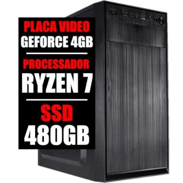 Imagem de Pc Computador Ryzen 7 3.7Ghz, GeForce 4Gb, 32Gb Ddr4, Ssd 480Gb (8GB DDR4)