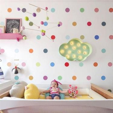 Imagem de Adesivo de Parede Infantil Bolinhas Coloridas - 80 Mini Bolinhas de 5 
