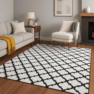 Imagem de Tapete de Sala Jacquard Antiderrapante - Estampa Geométrica para Quarto e Escritório (Arabesco Cru,3,00x2,00)