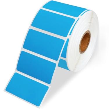 Imagem de Ü Heartray Etiquetas térmicas diretas de 5 cm x 2,5 cm para códigos de barras UPC, endereço, perfuradas e compatíveis com todos os tipos de impressora de etiquetas térmicas (azul - 1 rolo)