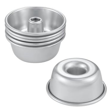 Imagem de FORBAKE Non-Stick 4" Angel Food Pan Set - 6-Pack Aluminum Chiffon Cake Tube Pans for Perfect Oven Baking - Anodized Surface - Bake Like a Pro!