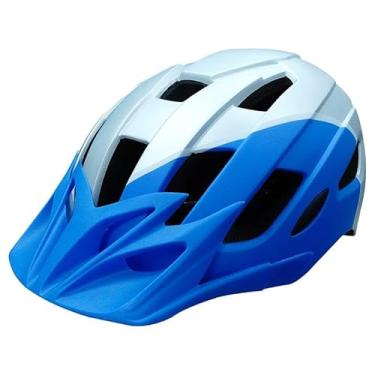 Imagem de RNXRZANK Capacete de Bicicleta para Adultos, Acessórios Leves para Bicicleta para Deslocamento Diário, Equipamentos Esportivos para Ciclismo de Estrada, Branco Azul