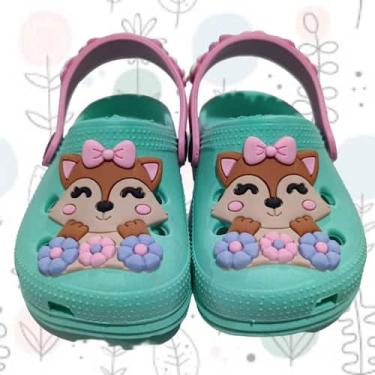 Imagem de Sandália Infantil Feminina Babuche Estampa de Raposinha Leve e Confort