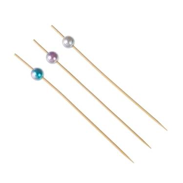 Imagem de Palito em Bambu para Petiscos 12cm/20 unidades - SilverFestas (Bola Perolada)