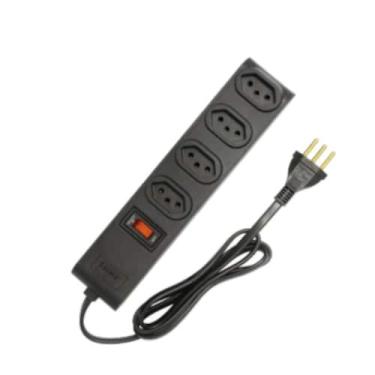 Imagem de Protetor Eletrônico Extensão com 4 Tomadas Preto - Fame