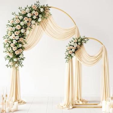 Imagem de Tecido drapeado de arco de casamento 73,7 cm x 19 m cortinas transparentes para pano de fundo cerimônia de casamento recepção decoração de teto cortina decoração de chá de panela de bebê (champanhe, 2