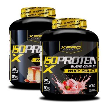 Imagem de 2x WHEY ISOLADO BLEND COMPLEX PROTEIN XPRO NUTRITION, Morango e Pudim 