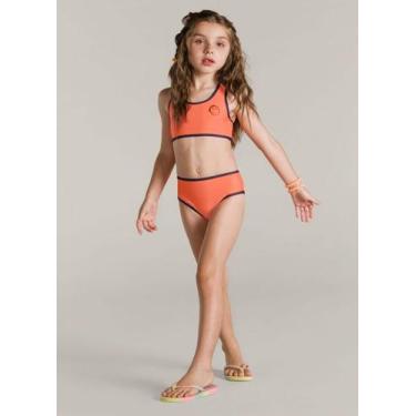 Imagem de Biquíni em malha UV Infantil menina Brandili, 8, Laranja