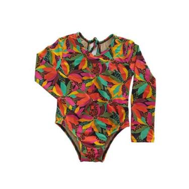 Imagem de Maiô infantil menina manga longa proteção UV 1 a 16 anos - Gérbya, Ros