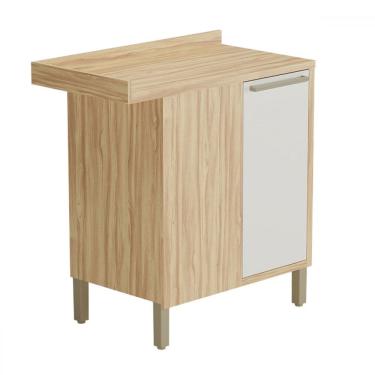 Imagem de Balcão de Cozinha de Canto Syrah 1 Porta 1 Prateleira Amêndoa/Off White - Rio Doce