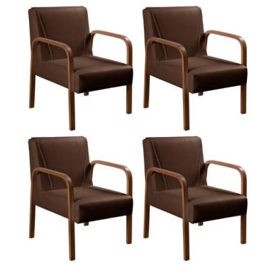 Imagem de Conjunto 4 Poltronas Decorativa Anita Kit Cadeiras Sala Recepção - Bel