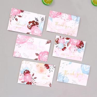 Imagem de Pacote com 6 cartões de agradecimento com envelope, cartões de agradecimento, cartões de agradecimento, agradecimento, gentil, design fofo, tamanho pequeno, 10 x 15 cm, padrão 6