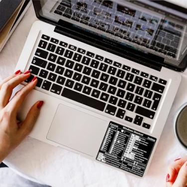 Imagem de Adesivo de atalho Word/Excel para Windows, guia de referência, adesivo de atalho de teclado para trabalho em casa, folha de atalhos do Excel laminada e vinil sem resíduo (preto/branco)