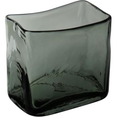 Imagem de VASO DECORATIVO ENFEITE RETANGULAR HOME&CO VIDRO 16x11x16cm FUMÊ
