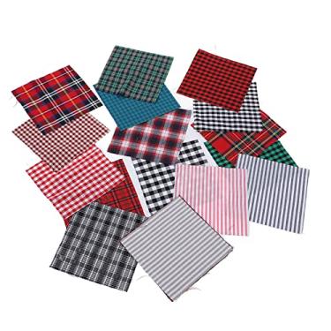Imagem de Ymiko TECIDO XADREZ RICO CORES BRILHANTES ALGODÃO 20 PCS MACIO RESPIRÁVEL TECIDO ARTESANAL QUADRADOS ACOLCHOANDO DECORAÇÃO PARA CASA