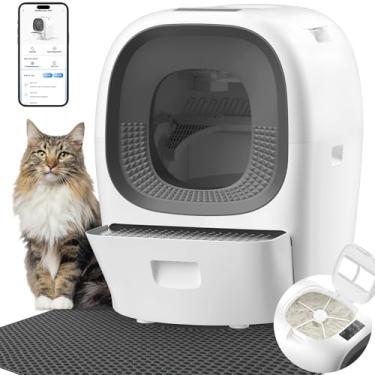 Imagem de LALAHOME Caixa de Areia Autolimpante para Gatos RealScooper Pro, Branca, para Vários Gatos, Remoção de Odores, Controle de Aplicativo, Segurança Integrada, Caixa de Areia Automática