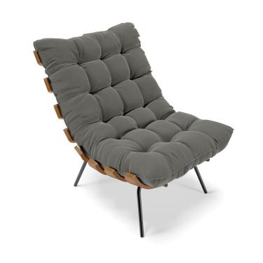 Imagem de Poltrona Costela Suede Grafite D' rossi