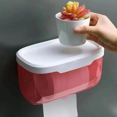 Imagem de Suporte De Papel Higiênico Parede Banheiro Caixa Organizadora De Papel Higiênico Sem Furar Parede(2)