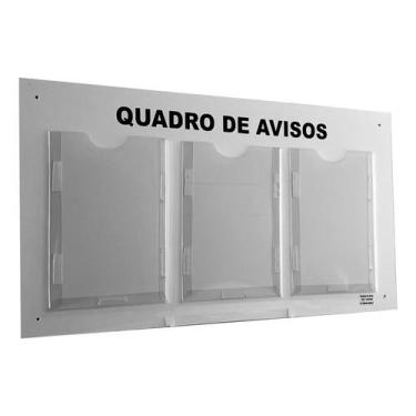 Imagem de Quadro De Aviso Gestão Acm Com 3 Displays Acrílicos Para A4 - DC Mult-