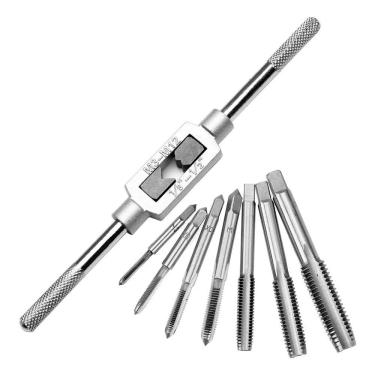 Imagem de Jogo De Tarraxas Macho Vira Macho Abrir Rosca Kit Completo 8