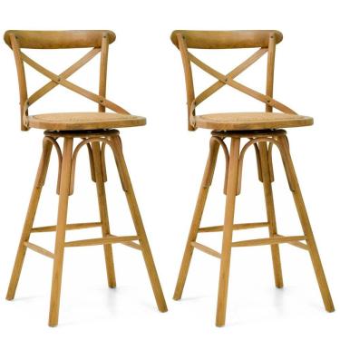 Imagem de Kit 02 Banquetas Bistrô Para Cozinha Blair Base Giratória