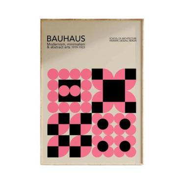 Imagem de Pôster Geométrico Modernista Bauhaus Em Lona, Arte De Parede Retro De 