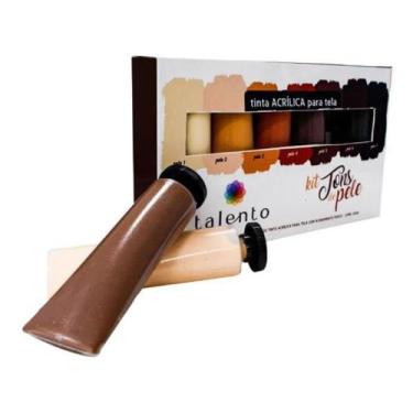 Imagem de Kit Tinta Acrílica Talento Tons de Pele Com 7 Cores Com 20ml - Daiara/