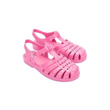 Imagem de Melissa Sandália feminina Possession Jelly – o sapato original Jelly, sandália de pescador com alça ajustável e fivela lateral, Rosa brilhante, 35