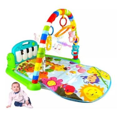 Imagem de Tapete de Atividades Para Bebês Com Piano Musical e Mobile - OMFKids