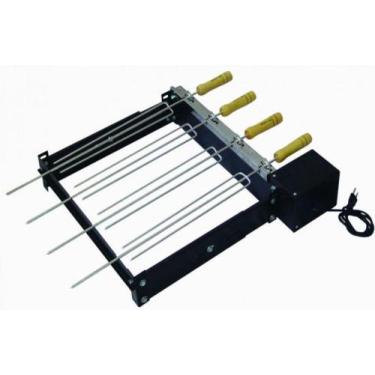 Imagem de Kit Giratório Baixo Para Churrasqueira Com 05 Espetos Bivolt - Santa E