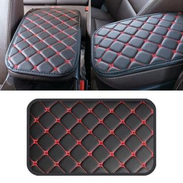 Imagem de Couslcd Almofada para console central de carro, capa de proteção universal de couro PU à prova d'água para apoio de braço de carro, acessórios de decoração de interiores de carro universais