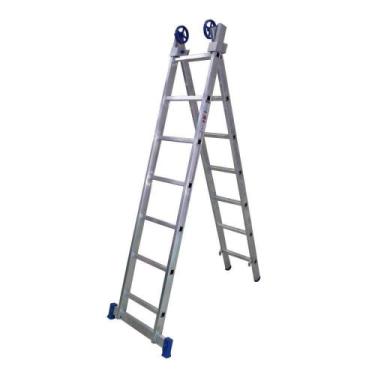 Imagem de Escada Extensiva de Alumínio Pratik, 7x2 Degraus