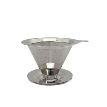Imagem de Filtro De Café Coador Inox 304(103) Grande Reutilizável Pour Over(102 Prata)