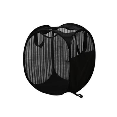 Imagem de Cesto pop-up de malha de lavanderia solidamente prático, cesta dobrável e leve para lavar, armazenamento de roupas duráveis para quarto de crianças, dormitório universitário de estudantes, casa