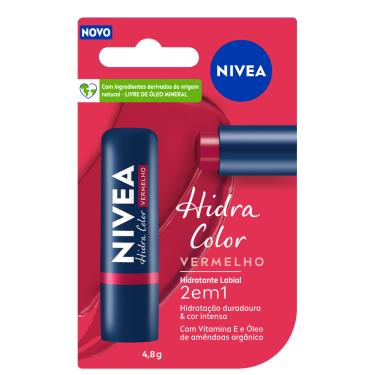 Imagem de Hidratante Labial NIVEA Hidra Color 2 em 1 Vermelho  4,8g