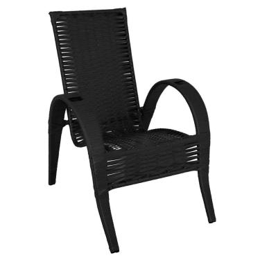 Imagem de Cadeira De área Externa Vitória De Aço Carbono E Fibra Sinté Preto