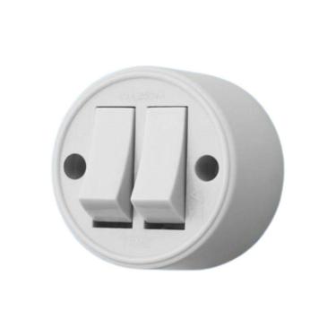 Imagem de Interruptor Simples - 2 Teclas - 10a-250v - Cinza - Sobrepor