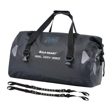 Imagem de WILD HEART Bolsa esportiva impermeável para motocicleta PVC500D fundo duplo com tiras de corda e bolso interno 40L 66L 100L para caiaque, acampamento, passeios de barco, motocicleta, Fibra de carbono