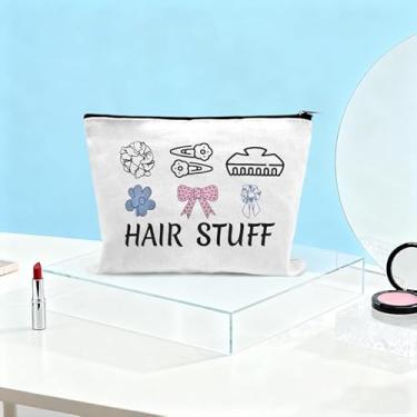 Imagem de Organizador de coisas de cabelo, bolsa de maquiagem, faixa de cabelo, bolsas de armazenamento para mulheres, meninas, acessórios de cabelo, organizador de acessórios de cabelo, bolsa de higiene