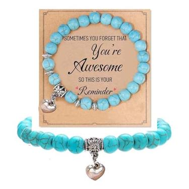 Imagem de Afcrho Pulseiras para meninas adolescentes presentes na moda crianças volta às aulas estudantes pulseira boho formatura ideias para meninas adolescentes 7 8 10 12 13 14 16 18 aniversário Páscoa meias