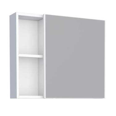 Imagem de Espelheira Em Aço Com 1 Prateleira Braga Branco