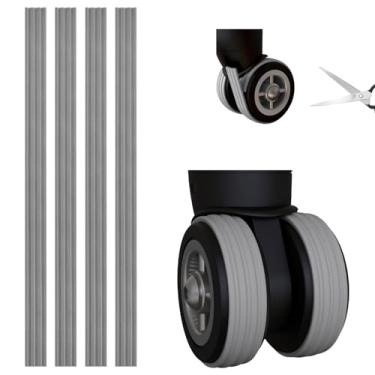 Imagem de Capas de roda de bagagem, capas protetoras de roda de silicone, redução de ruído, protetores de absorção de choque | Corte para ajuste para rodas giratórias de mala e rodízios de cadeira de escritório