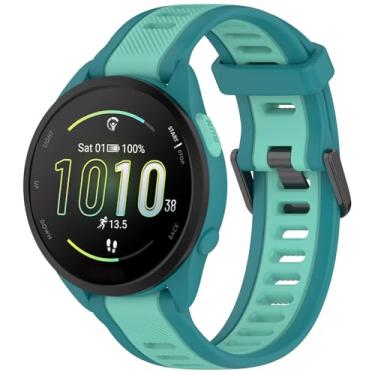 Imagem de Pulseira de silicone compatível com Garmin Forerunner 165, pulseiras de substituição de silicone de 20 mm de largura para smartwatch Garmin Vivoactive 3/Vivoactive 5/Forerunner 55, 245, 645 Music