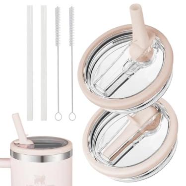 Imagem de Tampa de substituição de 850 g compatível com Stanley Quencher Tumbler com canudo flip pacote com 2 acessórios à prova de vazamento e resistente a derramamentos, capa de substituição à prova de