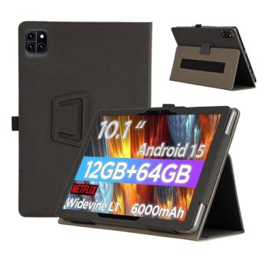 Imagem de Capa para tablet Callsky-Tab Cpad de 10,1 polegadas, capa para tablet KONXISA com absorção magnética, capa protetora dobrável de couro PU com suporte para caneta, à prova de choque e proteção para